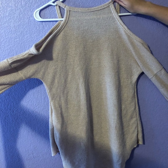 Tan Shoulder Less Long Sleeve - Picture 2 of 3